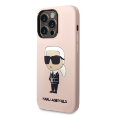 Karl Lagerfeld Apple iPhone 14 Pro KARL LAGERFELD KLHCP14LSNIKBCP Liquid Hátlap - Rózsaszín tok és táska
