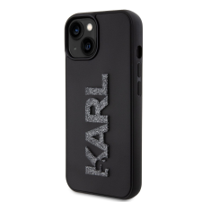 Karl Lagerfeld Apple iPhone 15 KARL LAGERFELD KLHCP15S3DMBKCK Glitter Hátlap - Fekete tok és táska
