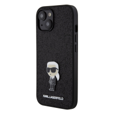 Karl Lagerfeld Apple iPhone 15 KARL LAGERFELD KLHCP15SGKNPSK Glitter Hátlap - Fekete tok és táska