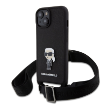 Karl Lagerfeld Apple iPhone 15 KARL LAGERFELD KLHCP15SSASKNPBK Hátlap - Fekete tok és táska