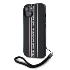 Karl Lagerfeld Apple iPhone 15 KARL LAGERFELD KLHMP15SPAMSCNSP Hátlap - Fekete/Rózsaszín tok és táska