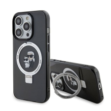 Karl Lagerfeld Apple iPhone 15 Pro KARL LAGERFELD KLHMP15LHMRSKCK MagSafe Ringstand Hátlap - Fekete tok és táska