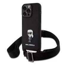 Karl Lagerfeld Apple iPhone 15 Pro Max tok + crossbody strap fekete (KLHCP15XSASKNPBK) tok és táska