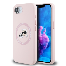Karl Lagerfeld Apple iPhone 16e Karl Lagerfeld Liquid Silicone K&CH Heads MagSafe tok - rózsaszín tok és táska