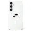 Karl Lagerfeld Button Karl &amp; Choupette Heads Printed Logo MagSafe-kompatibilis tok Samsung Galaxy S25 - fehér