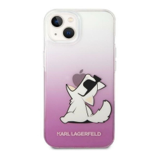 Karl Lagerfeld Choupette Fun Apple iPhone 14 Plus hátlap tok, rózsaszín tok és táska