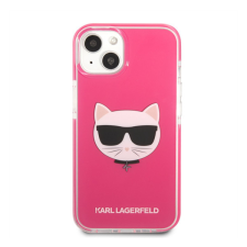Karl Lagerfeld Choupette Head TPE szilikon hátlap tok Apple iPhone 13 mini, rózsaszín tok és táska