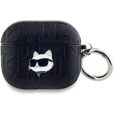 Karl Lagerfeld Embossed Choupette Head AirPods 3 fekete PU tok fülhallgató, fejhallgató tok
