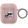  Karl Lagerfeld Embossed Karl and Choupette Heads AirPods 1/2 rózsaszín PU tok (KLA2PGKCPP)