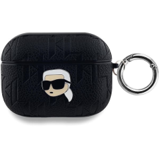 Karl Lagerfeld Embossed Karl Head AirPods Pro fekete PU tok fülhallgató, fejhallgató tok