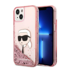 Karl Lagerfeld Glitter Karl Head Apple iPhone 14 Plus hátlap tok, rózsaszín tok és táska
