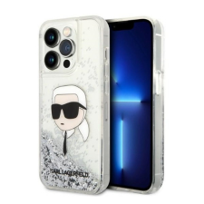 Karl Lagerfeld Glitter Karl Head Apple iPhone 14 Pro Max hátlap tok, ezüst tok és táska