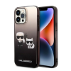 Karl Lagerfeld Gradient Ikonik Karl &amp; Choupette Apple iPhone 14 Pro hátlap tok, fekete