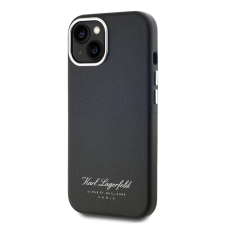 Karl Lagerfeld Grained PU Hotel RSG hátlaptok iPhone 15 fekete tok és táska