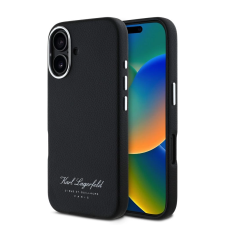 Karl Lagerfeld Grained PU Hotel RSG tok iPhone 16 készülékhez fekete (901246) tok és táska