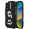Karl Lagerfeld Grained PU K&amp;CH Heads iPhone 16 hátlap tok, fekete
