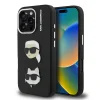 Karl Lagerfeld Grained PU K&amp;CH Heads iPhone 16 Pro hátlap tok, fekete