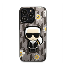 Karl Lagerfeld Ikonik Flower hátlap tok Apple iPhone 13 Pro, szürke tok és táska