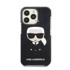 Karl Lagerfeld Ikonik hátlap tok Apple iPhone 13 Pro, fekete tok és táska