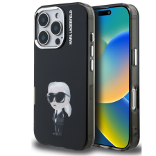 Karl Lagerfeld IML Aquarelle Karl iPhone 16 Pro Max hátlap tok, fekete tok és táska