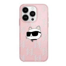Karl Lagerfeld IML Choupette Head & Monogram tok iPhone 15 Pro - rózsaszín tok és táska