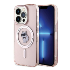 Karl Lagerfeld IML Choupette MagSafe Apple iPhone 15 Pro Max hátlap tok, rózsaszín tok és táska