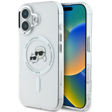 Karl Lagerfeld IML Karl & Choupette Metal Frame iPhone 16 MagSafe tok, átlátszó tok és táska