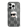 Karl Lagerfeld IML Karl Head Electroplated iPhone 16 kemény hátlap tok, fekete KLHCP16SHKLPKHK
