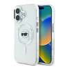 Karl Lagerfeld IML Metal Karl Head iPhone 16 MagSafe kemény hátlap tok, fehér KLHMP16SHLSKIH