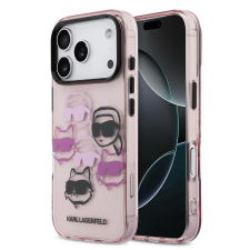Karl Lagerfeld IML Multi K&CH Heads tok iPhone 17 Pro készülékhez rózsaszín tok és táska