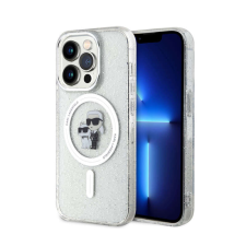Karl Lagerfeld Karl & Choupette Glitter Magsafe - telefontok iPhone 15 Pro (Transparent) tok és táska