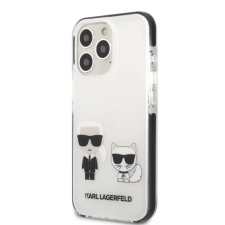 Karl Lagerfeld Karl and Choupette TPE Apple iPhone 13 Pro Tok - Fehér/Mintás tok és táska