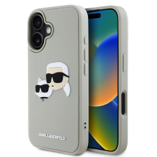 Karl Lagerfeld Karl Lagerfeld 3D Rubber Double Heads tok iPhone 16 készülékhez bézs tok és táska