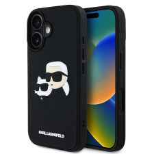 Karl Lagerfeld Karl Lagerfeld 3D Rubber Double Heads tok iPhone 16 készülékhez fekete tok és táska