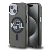 Karl Lagerfeld Karl Lagerfeld IML Glitter Karl and Choupette Sketch MagSafe tok iPhone 15 készülékhez fekete