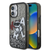 Karl Lagerfeld Karl Lagerfeld Liquid Glitter Scattered Choupette tok iPhone 16 készülékhez fekete