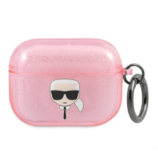 Karl Lagerfeld Khátlapukhgp Airpods Pro tok Pink / Pink csillámos Karl feje audió kellék