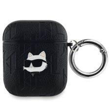 Karl Lagerfeld KLA2PGCHPK Monogram Choupette Head tok AirPods 1/2 - fekete fülhallgató, fejhallgató tok