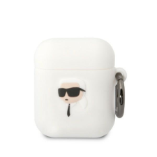Karl Lagerfeld KLA2RUNIKH AirPods 1/2 tok fehér szilikon Karl Head 3D audió kellék