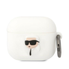 Karl Lagerfeld KLA3RUNIKH AirPods 3 tok fehér/fehér szilikon Karl Head 3D audió kellék