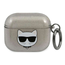 Karl Lagerfeld KLA3UCHGK AirPods 3 fekete Glitter Choupette tok fülhallgató, fejhallgató tok