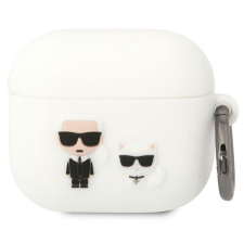 Karl Lagerfeld KLACA3SILKCW AirPods 3 tok fehér szilikon Karl &amp; Choupette audió kellék