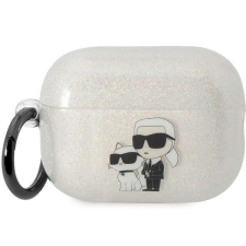 Karl Lagerfeld KLAP2HNKCTGT Airpods Pro 2 tok átlátszó csillogó Karl&amp;Choupette audió kellék