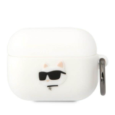 Karl Lagerfeld KLAPRUNCHH AirPods Pro fehér szilikon tok 3D Choupette fej audió kellék