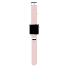 Karl Lagerfeld Klawlslcp Apple Watch Strap 42/44 / 45mm Rózsaszín / Pink Strap Silicone Choupette Heads tok okosóra kellék
