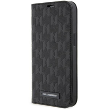 Karl Lagerfeld KLBKP14LSAKLHPK iPhone 14 Pro 6.1" könyvtok fekete Saffiano monogrammal tok és táska