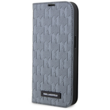Karl Lagerfeld KLBKP14SSAKLHPG iPhone 14 6.1" könyvtok ezüst Saffiano monogram tok és táska