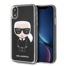 Karl Lagerfeld KLHCI61ICGBK Iconic Glitter tok iPhone XR - fekete tok és táska