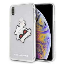 Karl Lagerfeld KLHCI65CFHE iPhone Xs Max Hardtelefon tok telefontok átlátszó Choupette Fun tok és táska