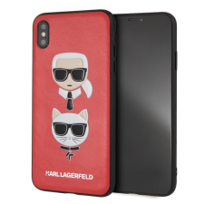 Karl Lagerfeld KLHCI65KICKCRE Karl &amp; Choupette tok iPhone XS Max - piros tok és táska